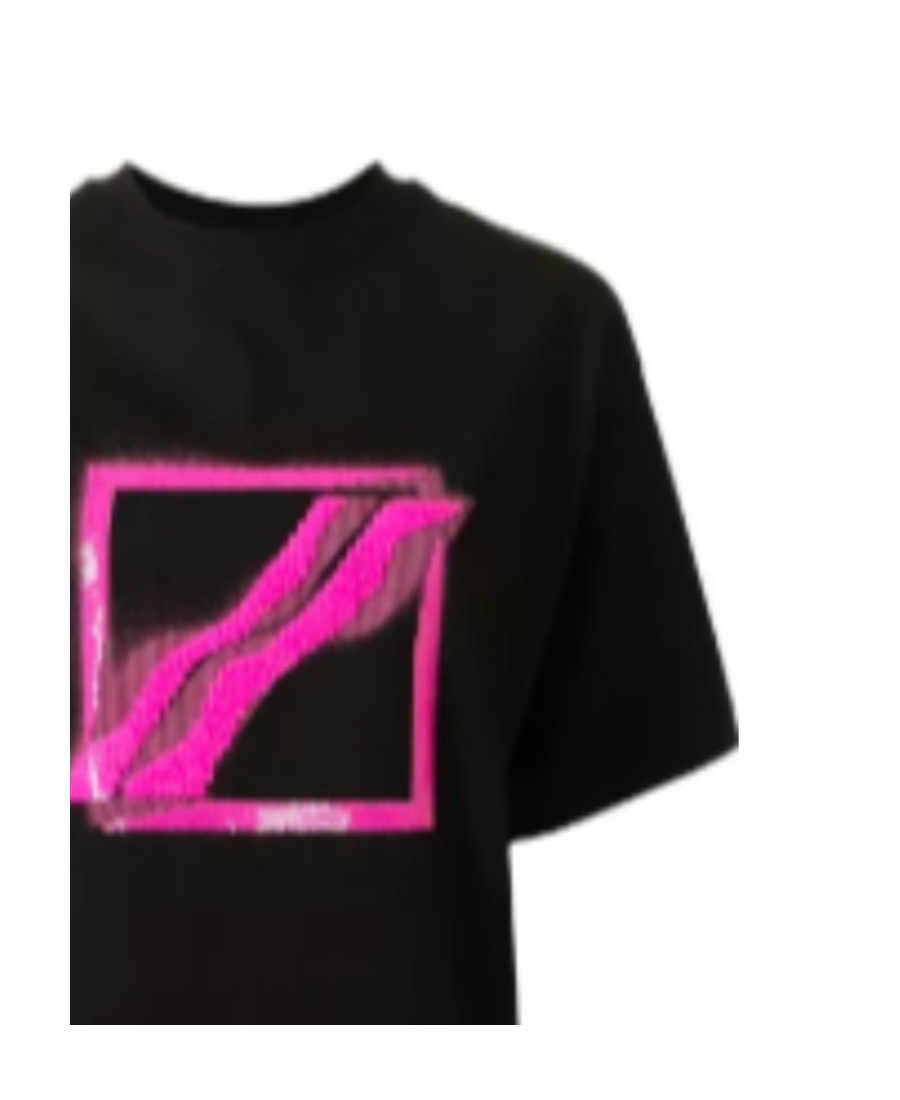 We11 Done Sequin-logo Cotton T-shirt In Black