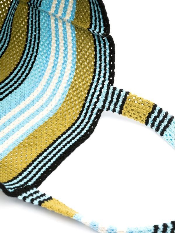 LANVIN STRIPED CROCHET COTTON TOTE BAG