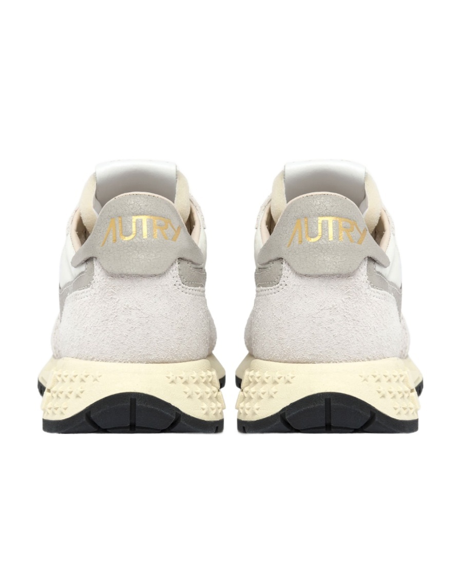 Autry Reelwind Low Sneakers In White Suede And Nylon In White