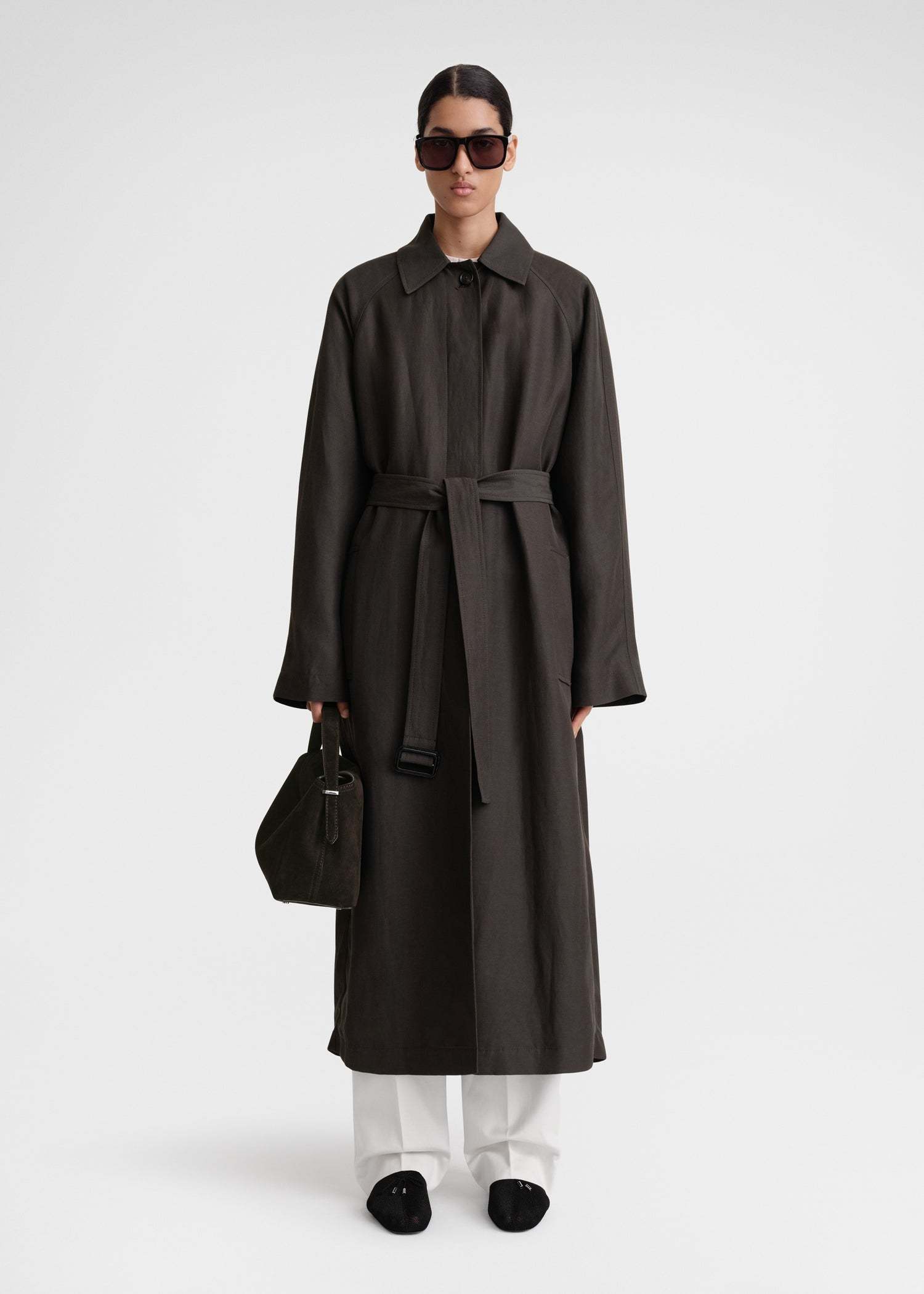 Totême Single-breasted Calf-length Coat In Black