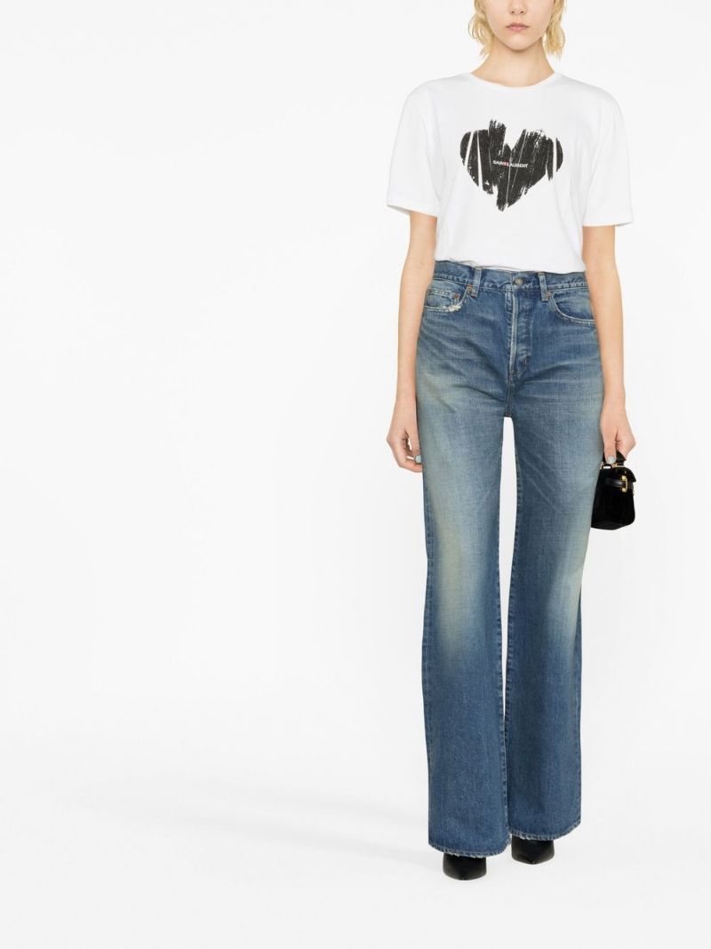 SAINT LAURENT STRAIGHT JEANS IN VINTAGE BLUE DENIM