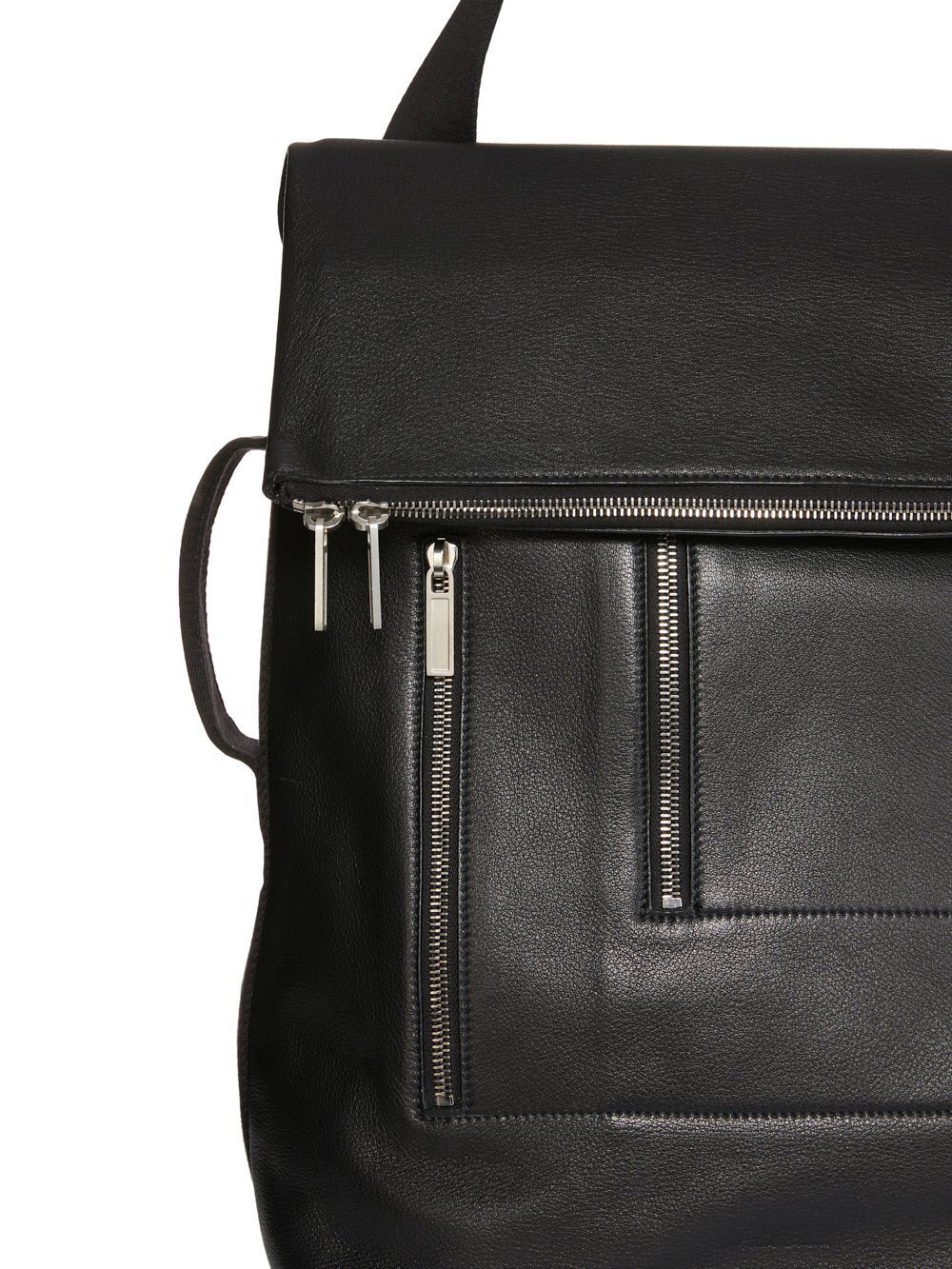 Rick Owens Flap-detail Leather Cargo Backpack In Black