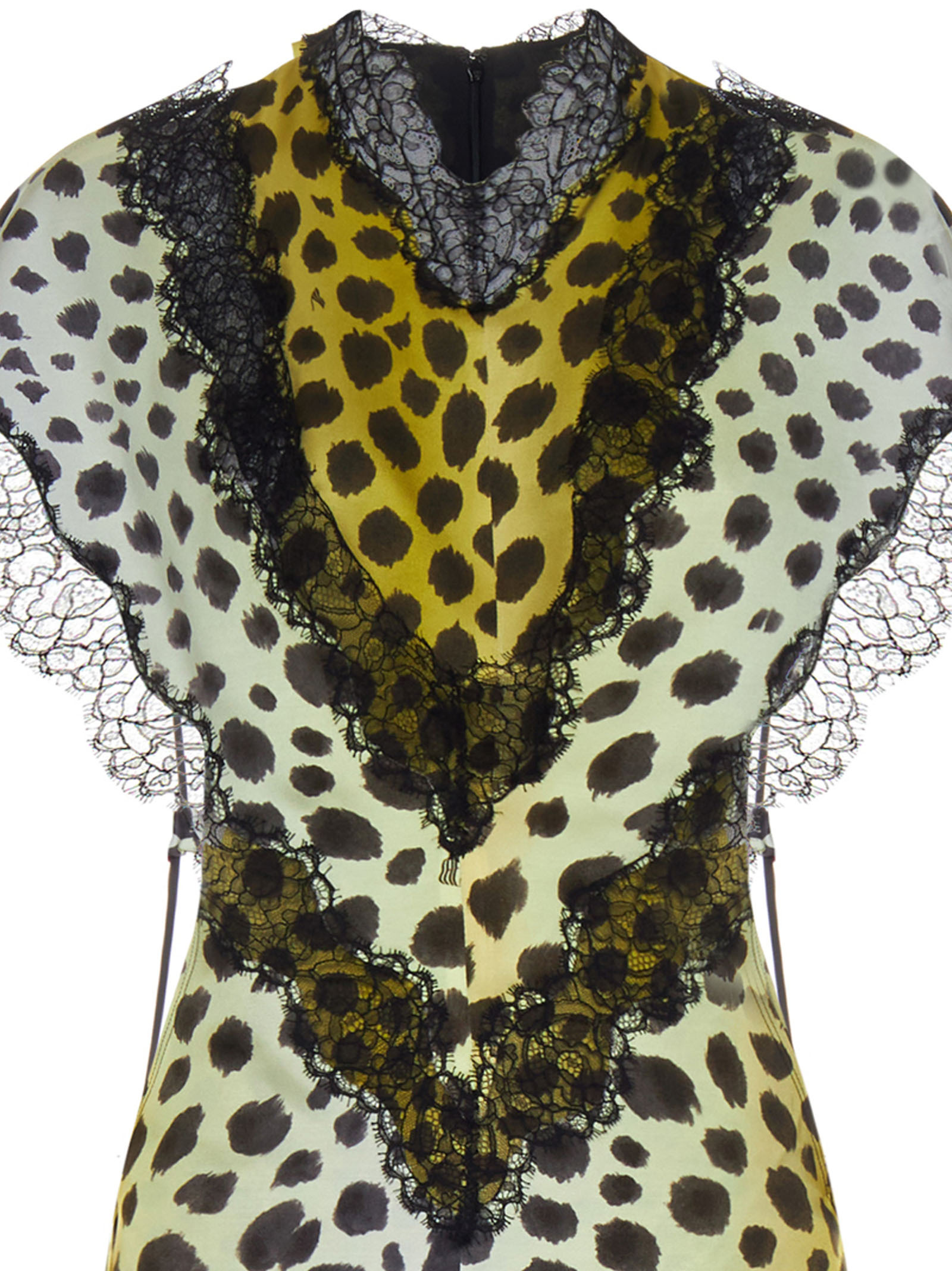 Attico Jace Cheetah-print Lace-trim Cutout Mini Dress In Black
