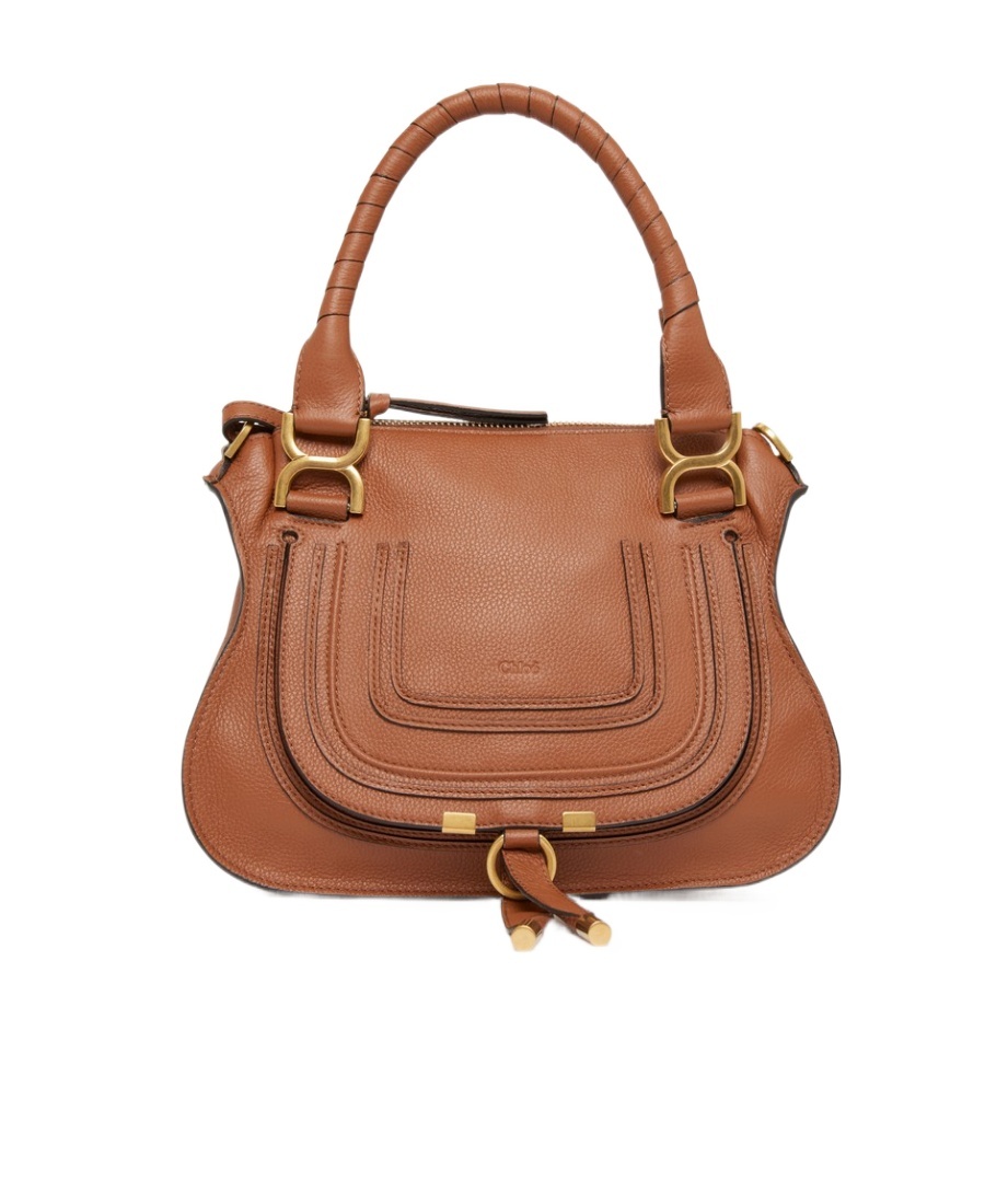 Chloé Logo Saddle Handbag In Brown