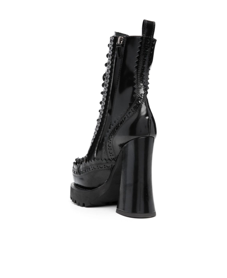 Moschino Round-headed High-heeled Boots In Black