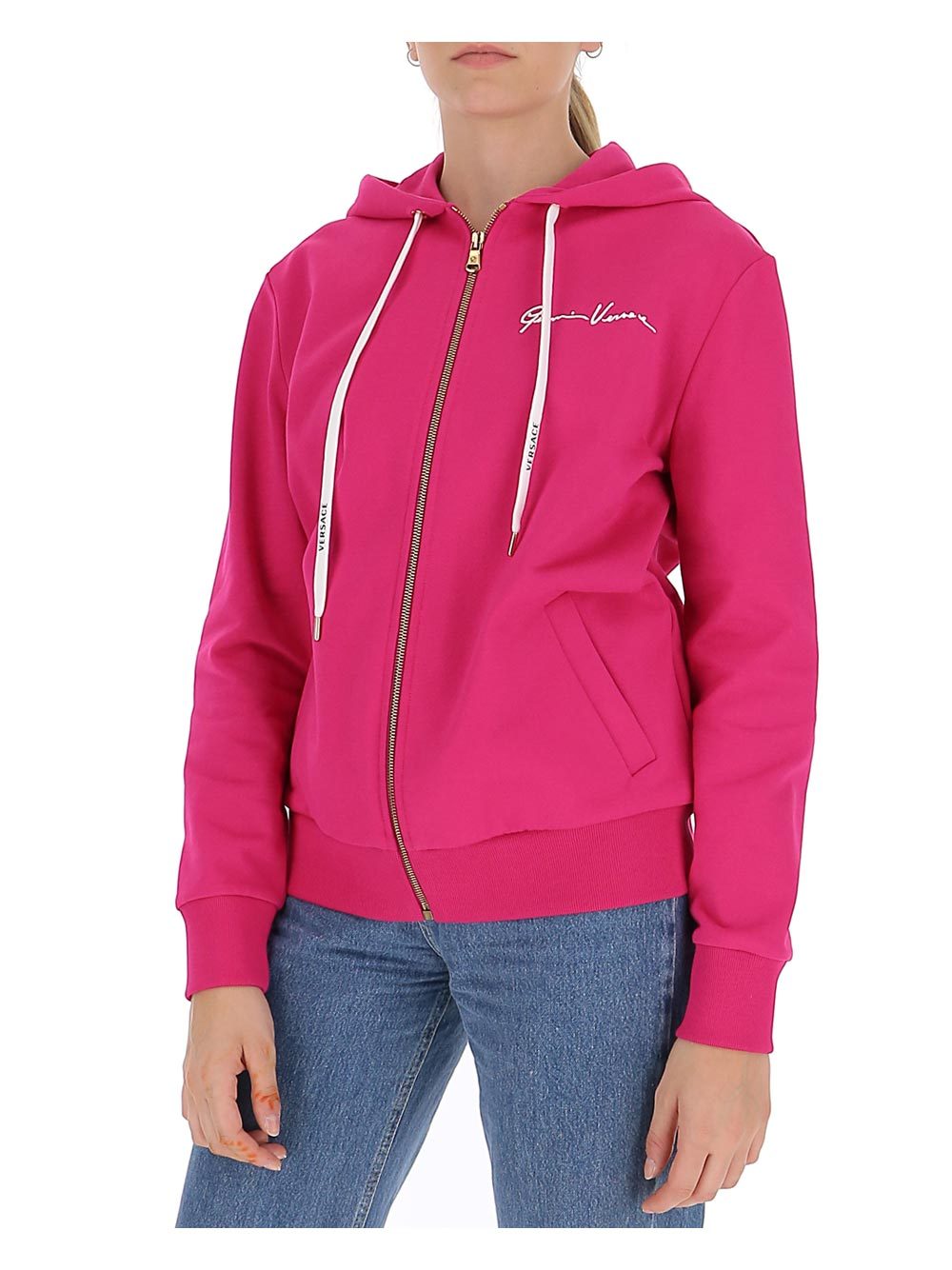Versace Gianni Signature Hoodie In Pink