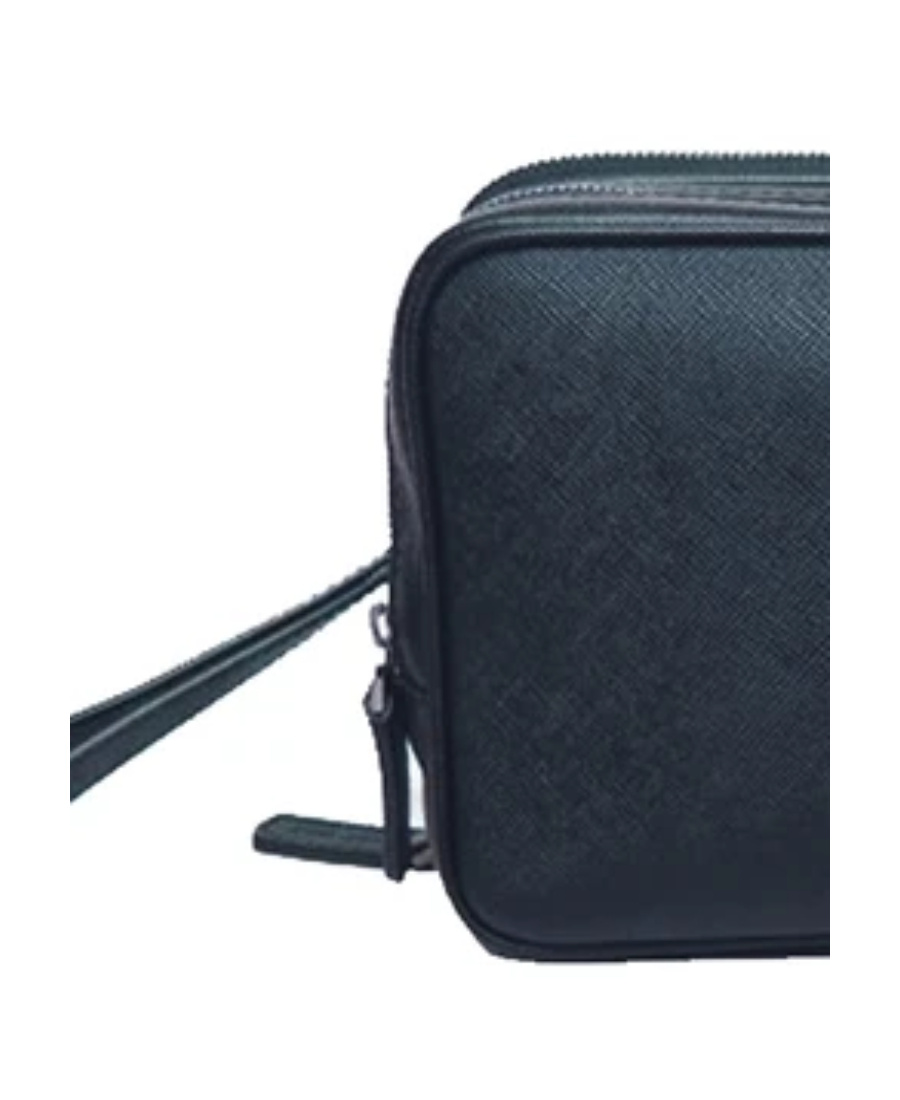 Giorgio Armani Logo Details Handbag In Black