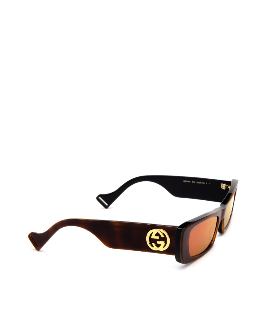 Gucci Slim Rect Rectangle-frame Sunglasses In Brown