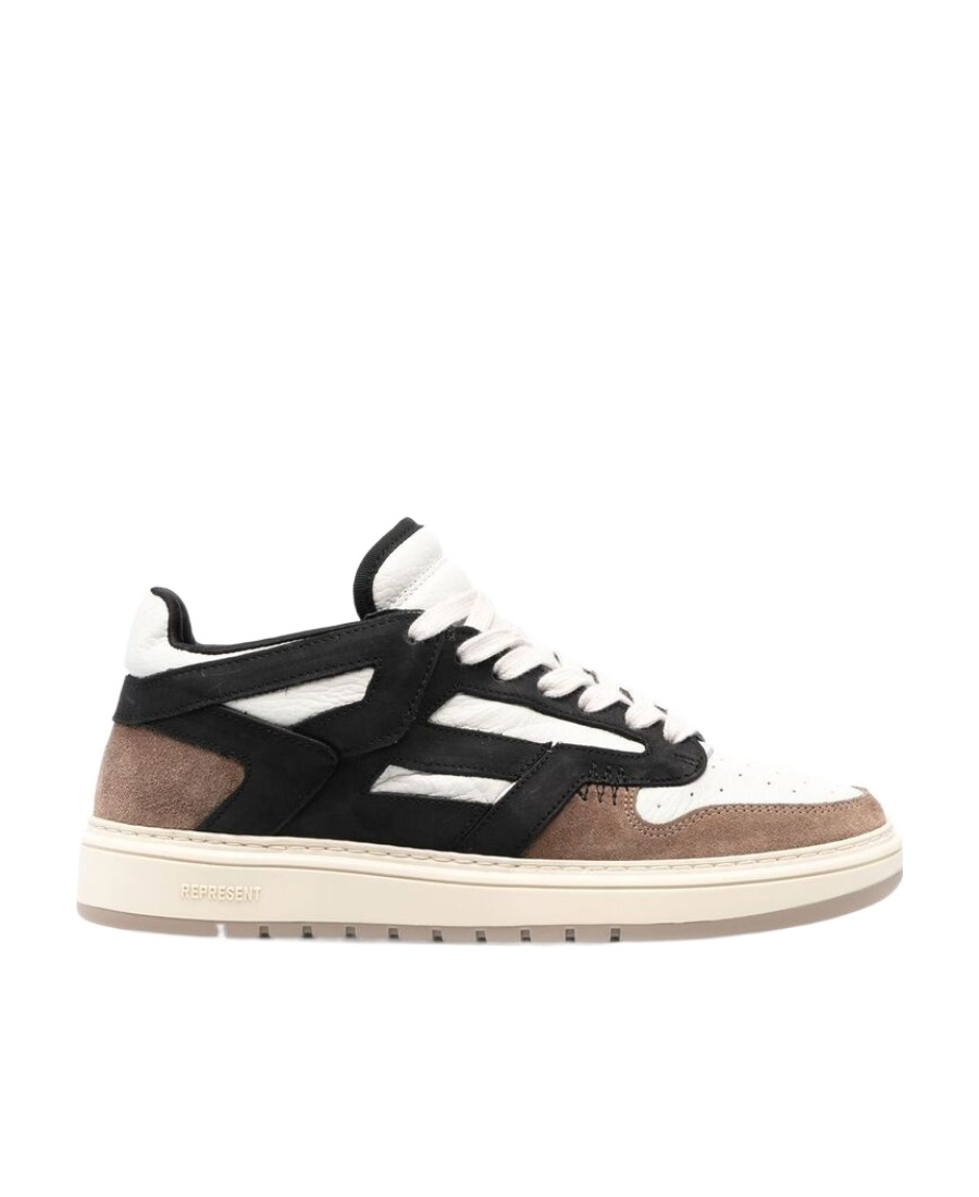 Represent Man Sneakers Khaki Size 7 Soft Leather In White