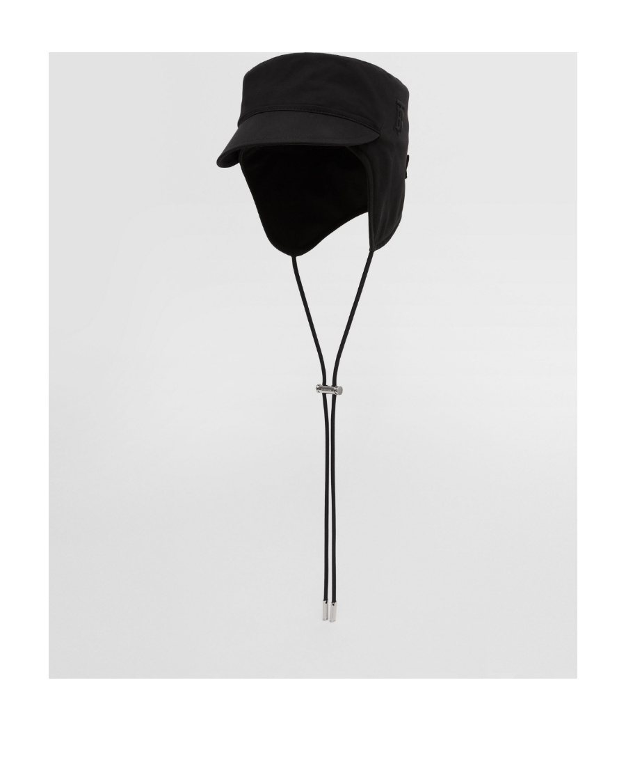 Burberry Monogram Gabardine Cap In Black