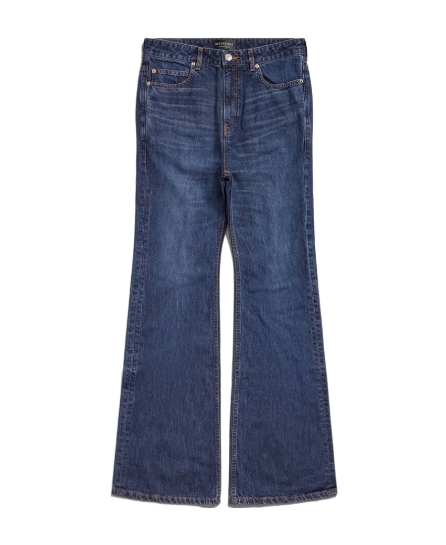 Balenciaga High-waisted Bootcut Jeans In Blue