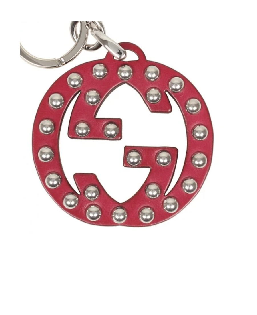 Gucci Double G Key Chain In Red