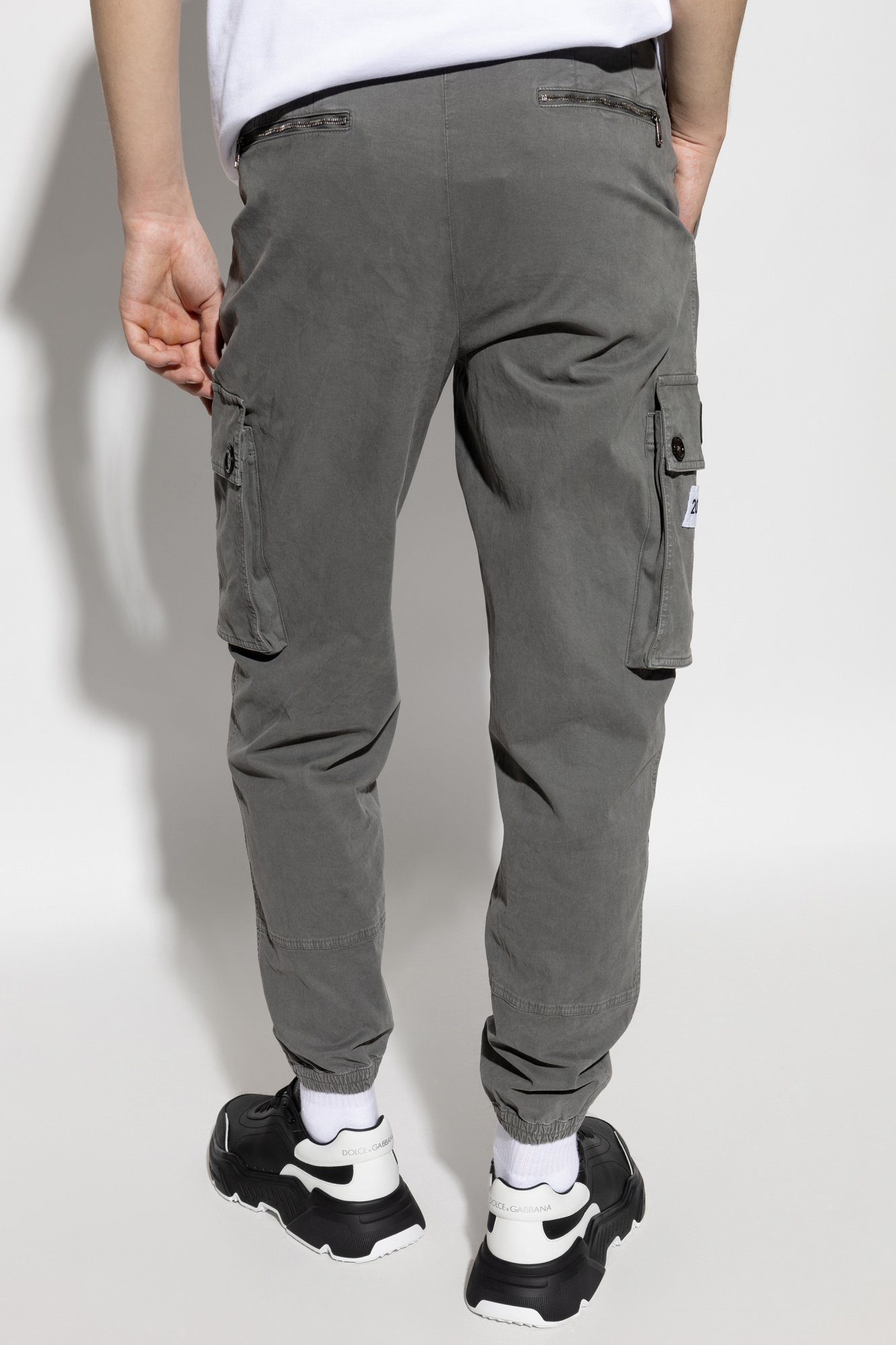 Dolce & Gabbana Dolce&gabbana Light Grey Cargo Trousers In Black