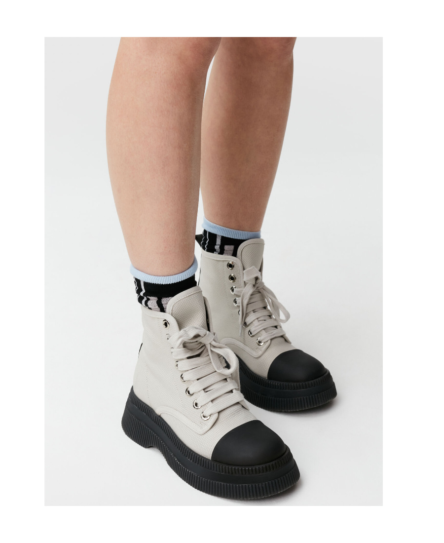 Ganni Creepers Creepers Textile Lace Up Boot