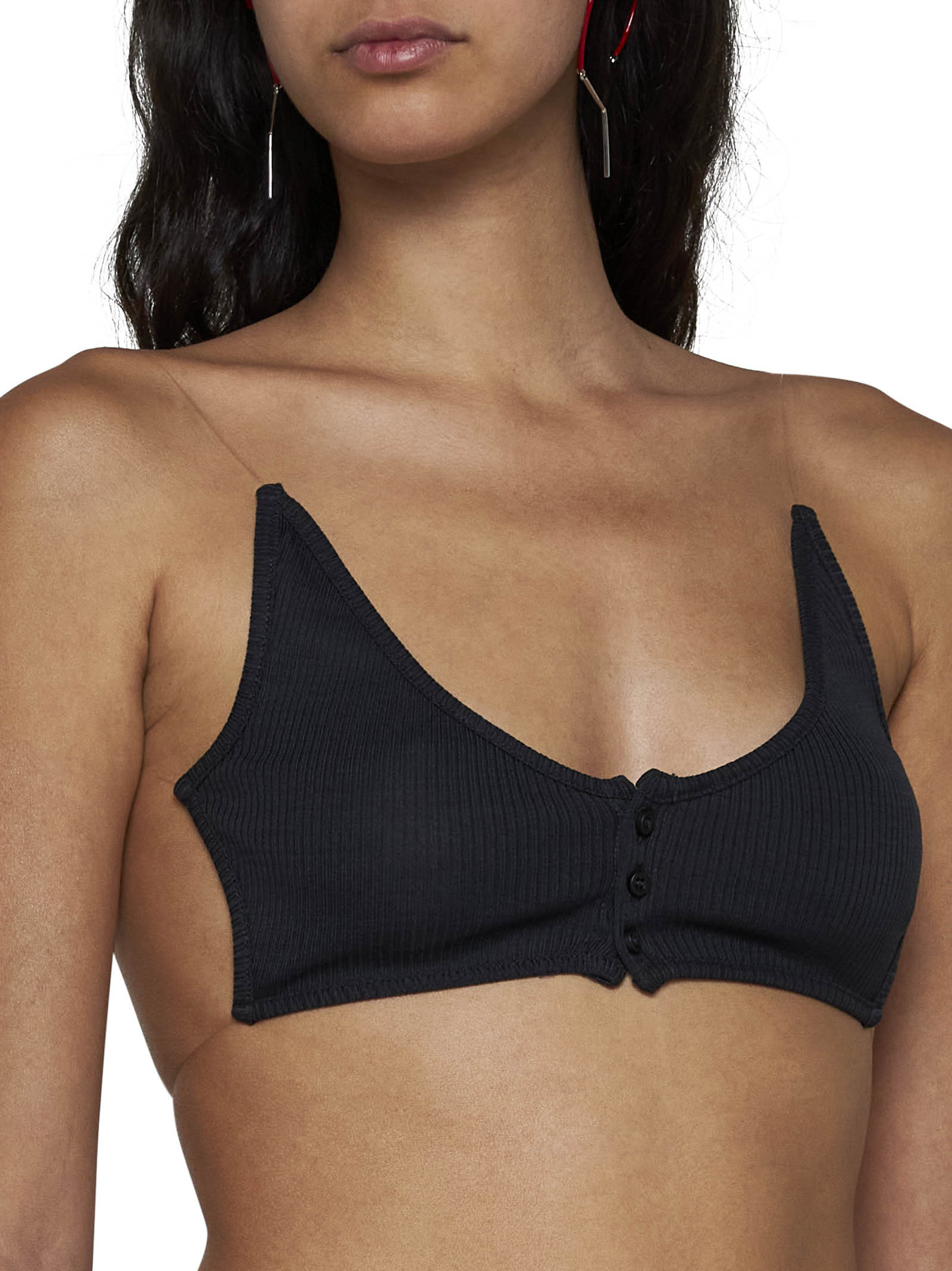Y/project Open-back Crop Top In Black