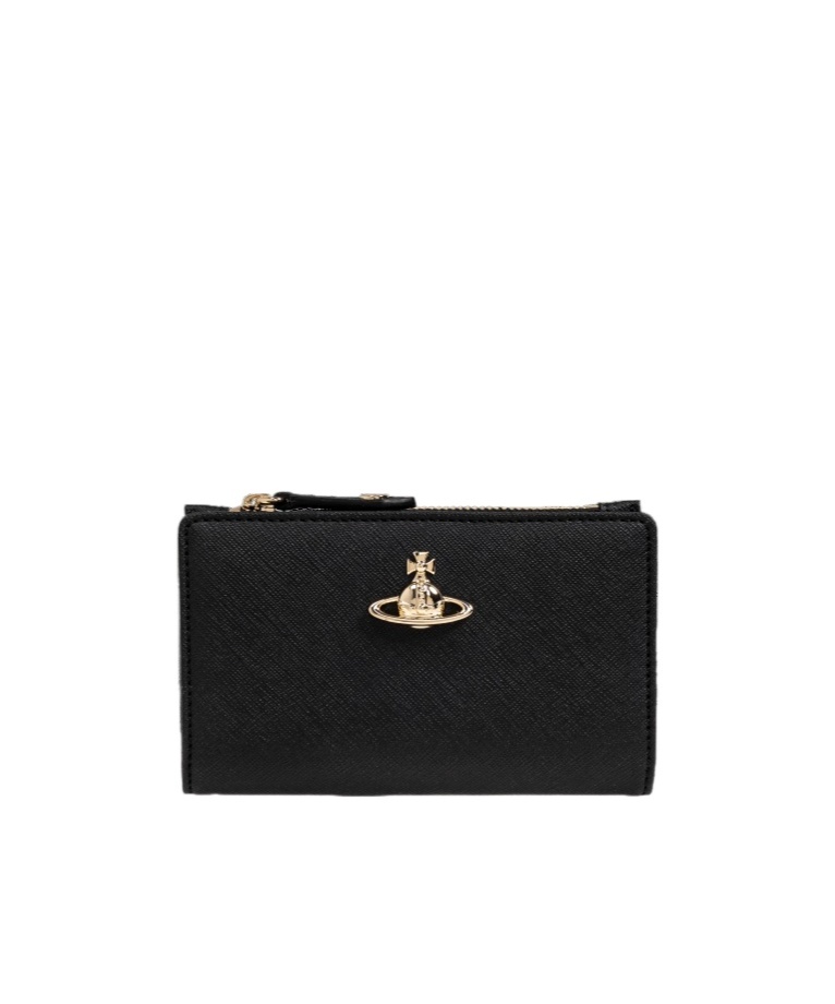 Vivienne Westwood Slim Flap Card Holder Faux Leather Black One Size Women In Black