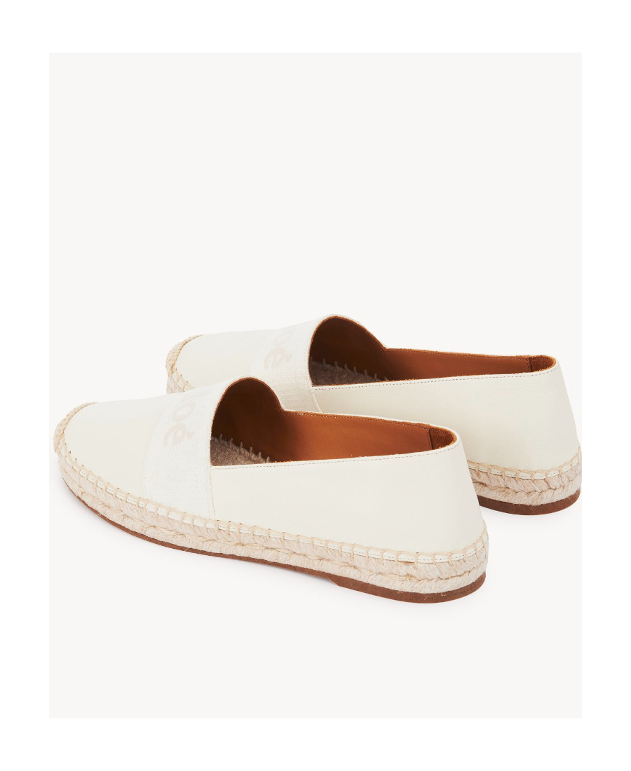 Chloé Piia Logo-embroidered Espadrilles In White