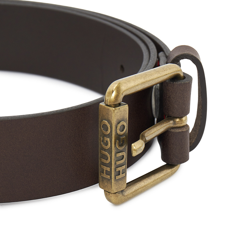 Hugo Boss Logo Belt In Brown