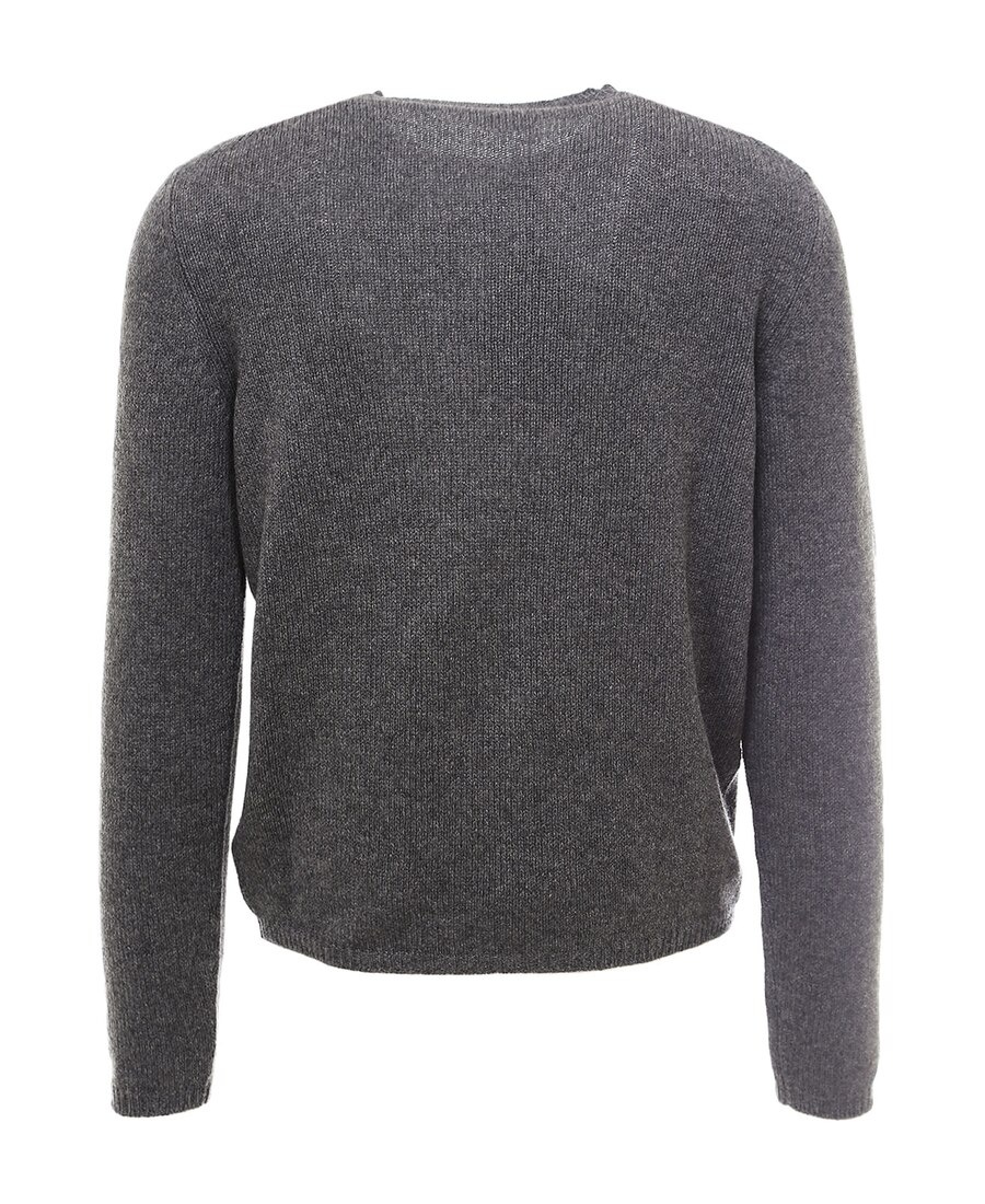 Prada Crewneck Knitted Jumper In Gray