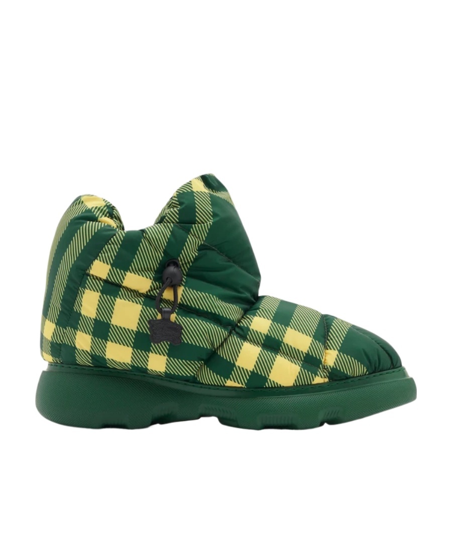 Burberry Man Ankle Boots Green Size 9 Textile Fibers In Green