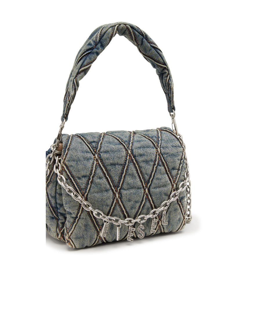 DIESEL CHARM-D DENIM SHOULDER BAG