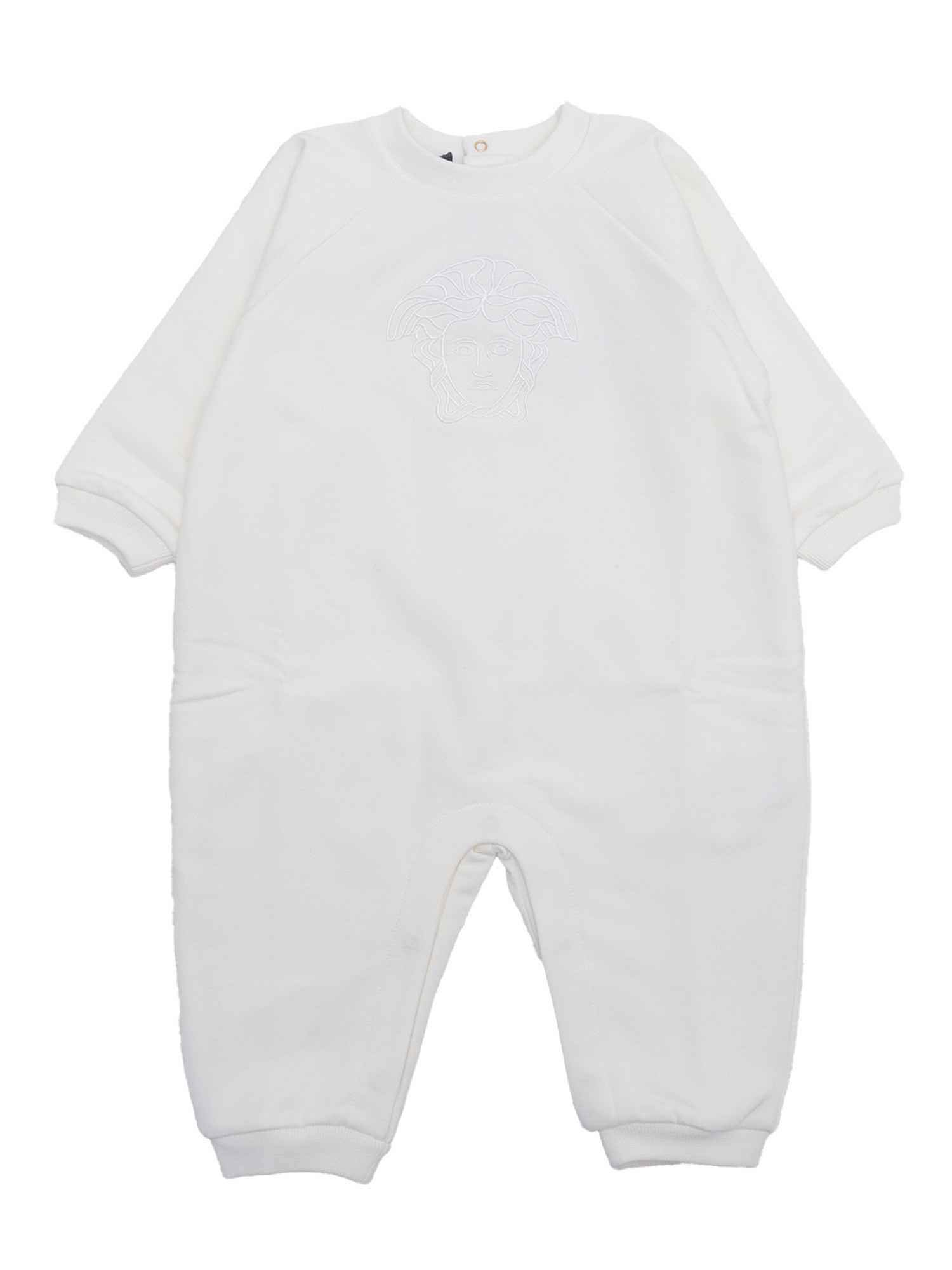 VERSACE VERSACE KIDS MEDUSA HEAD-EMBROIDERED CREWNECK ROMPER