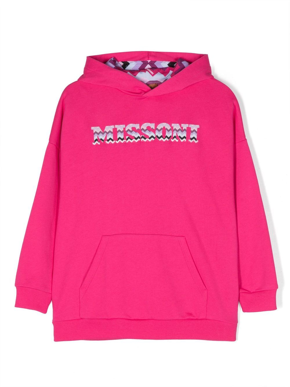 Missoni Embroidered Logo Cotton Sweat Dress In Pink