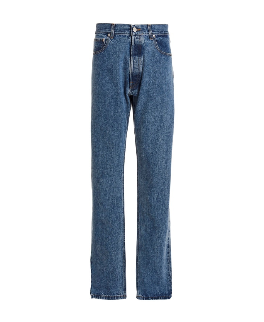 Shop Vtmnts High-waisted Cotton Jeans In Blue