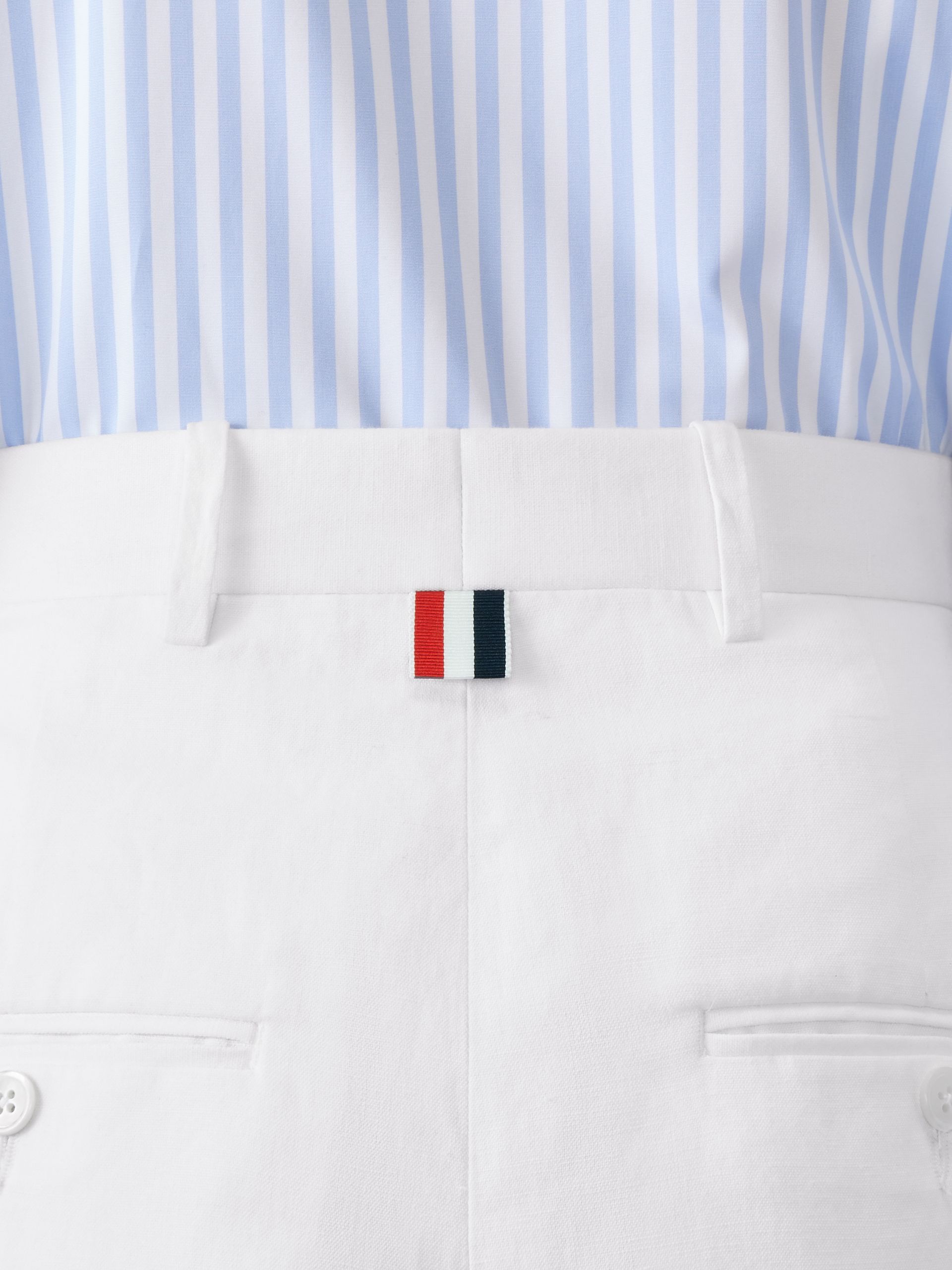 Thom Browne High-waisted Wide-leg Trousers In White
