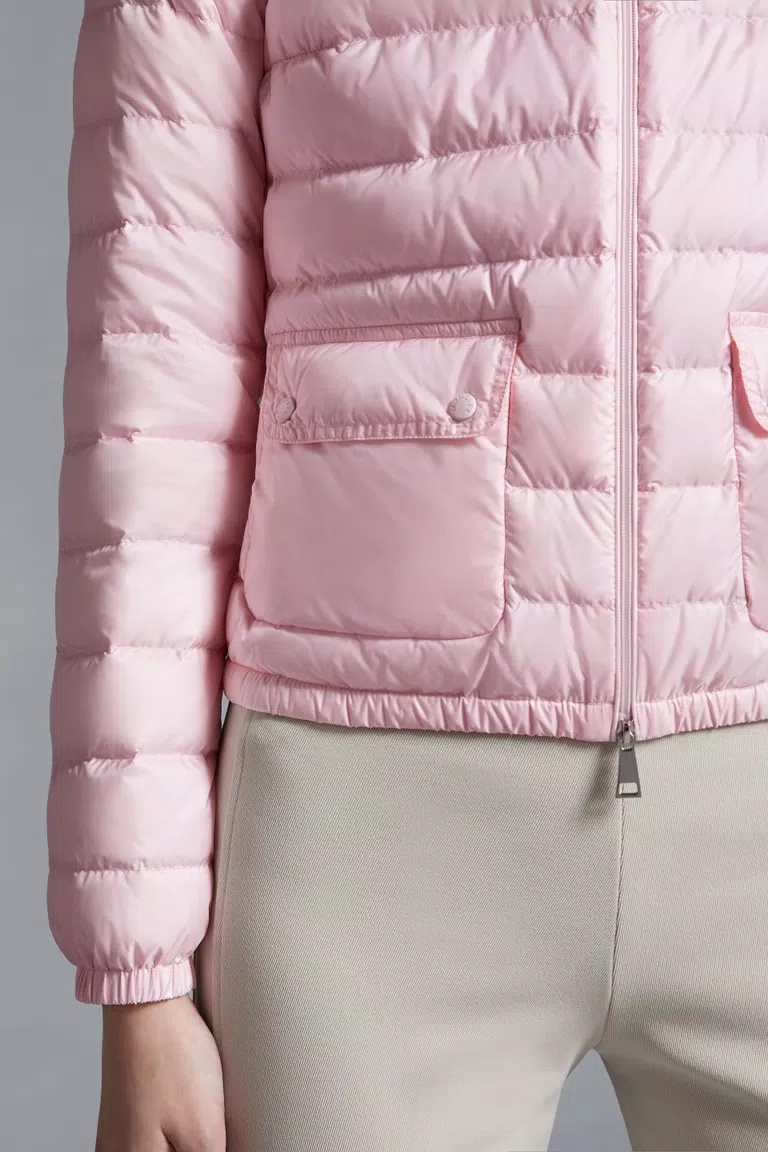 Shop Moncler Lans Short Down Jacket In Pink