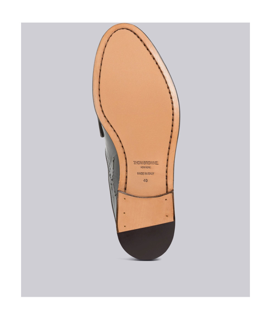 Thom Browne Varsity Penny Loafer With 2 Cm Heel In Black