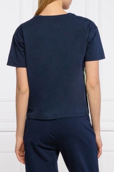 EA7 NAVY BLUE LOGO PRINTED T-SHIRT