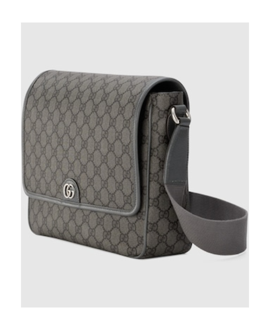 Gucci Ophidia Gg Supreme Canvas Messenger Bag In Black