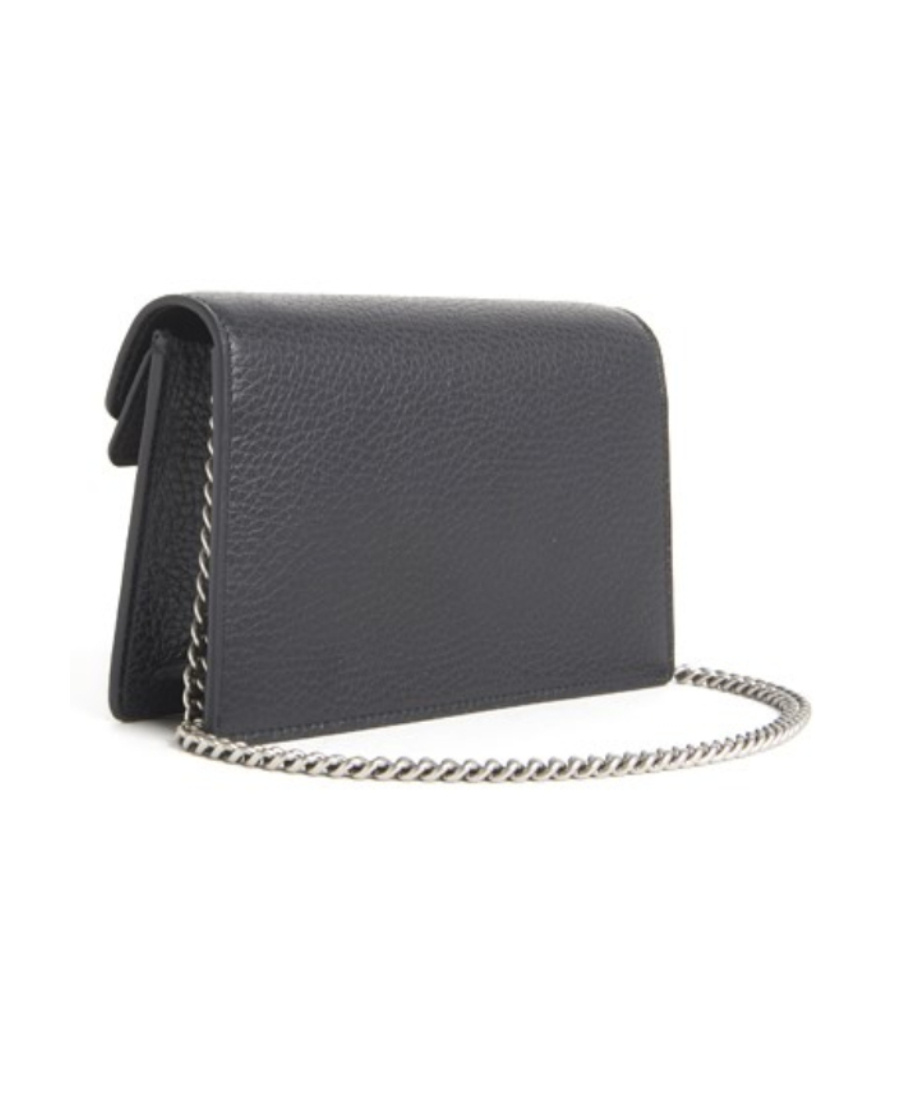 Gucci Dionysus Leather Super Mini Bag In Black