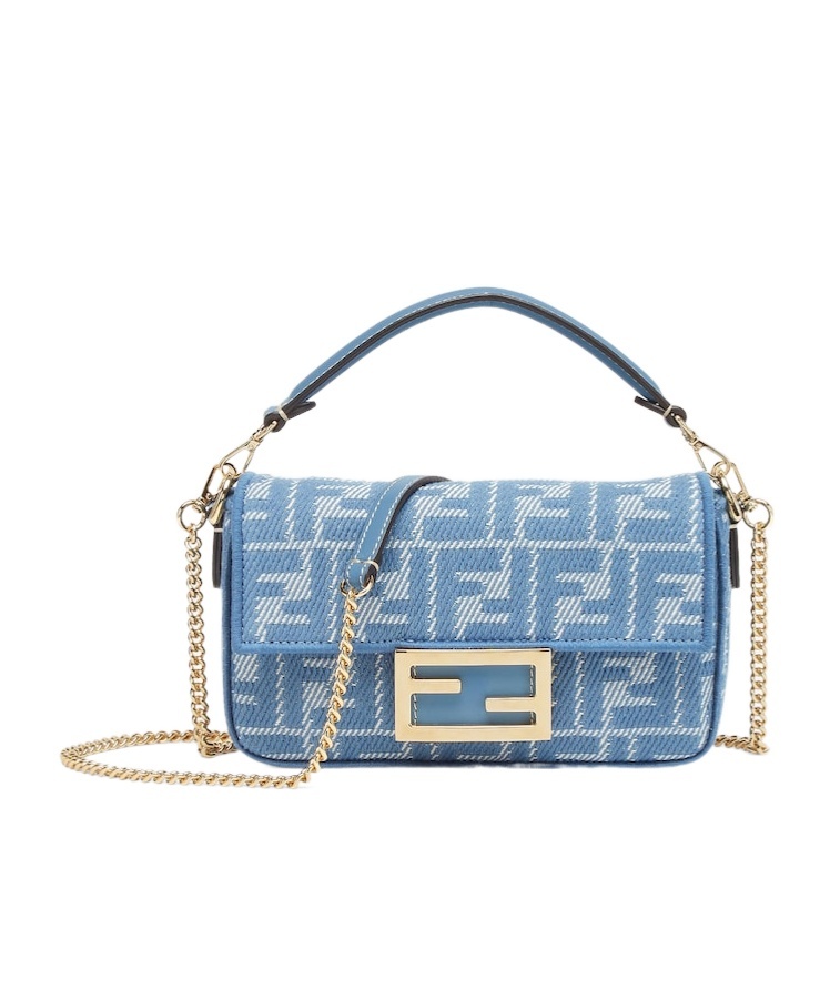 Fendi Continental Chain Baguette In Blue