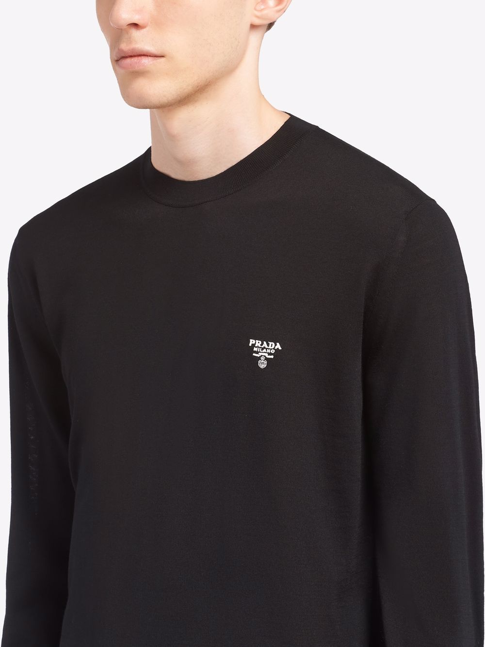 Prada Sweatshirt Aus Technischer Baumwolle In Black