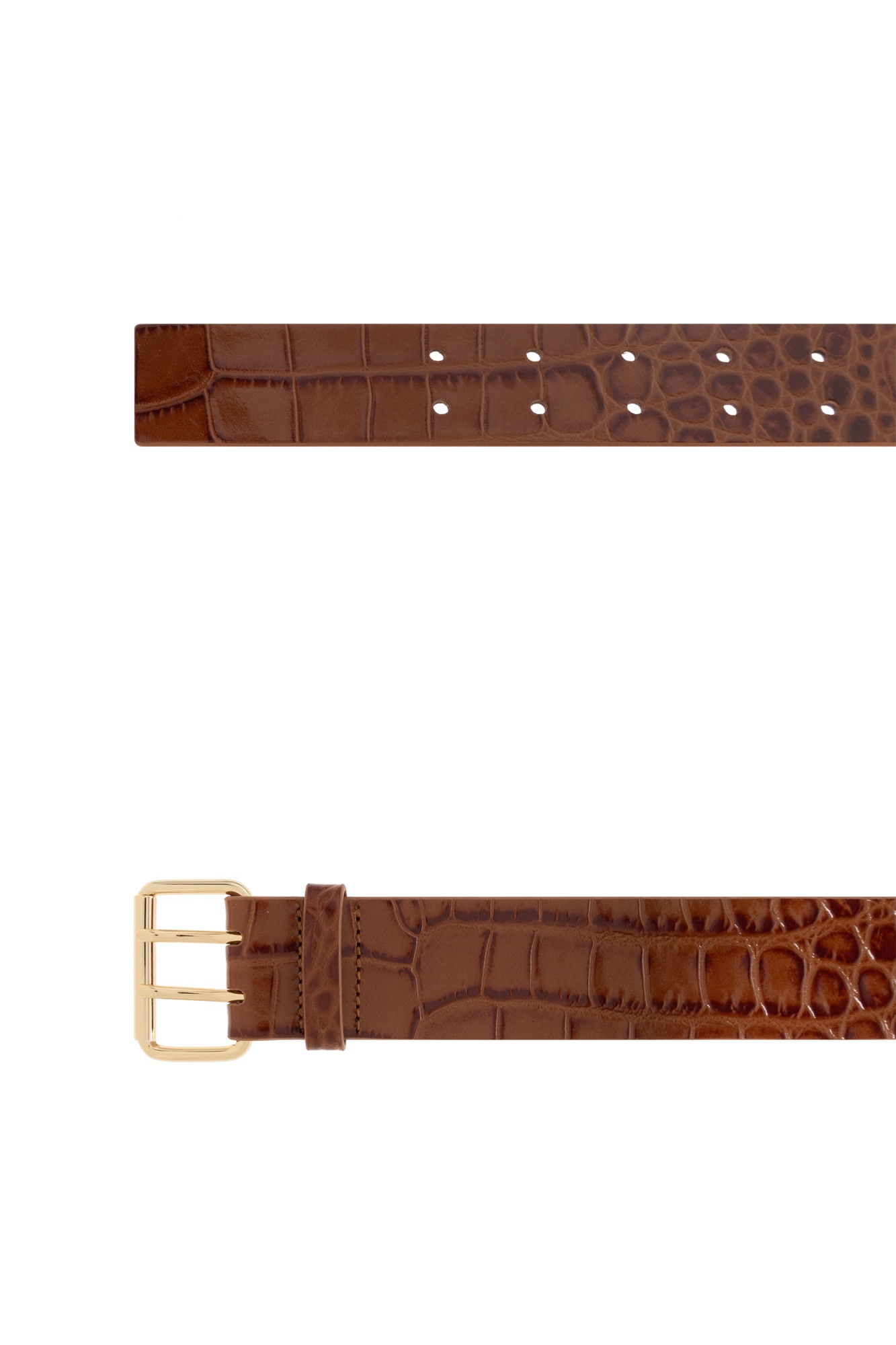 Shop Anine Bing Leather Belt In Brown