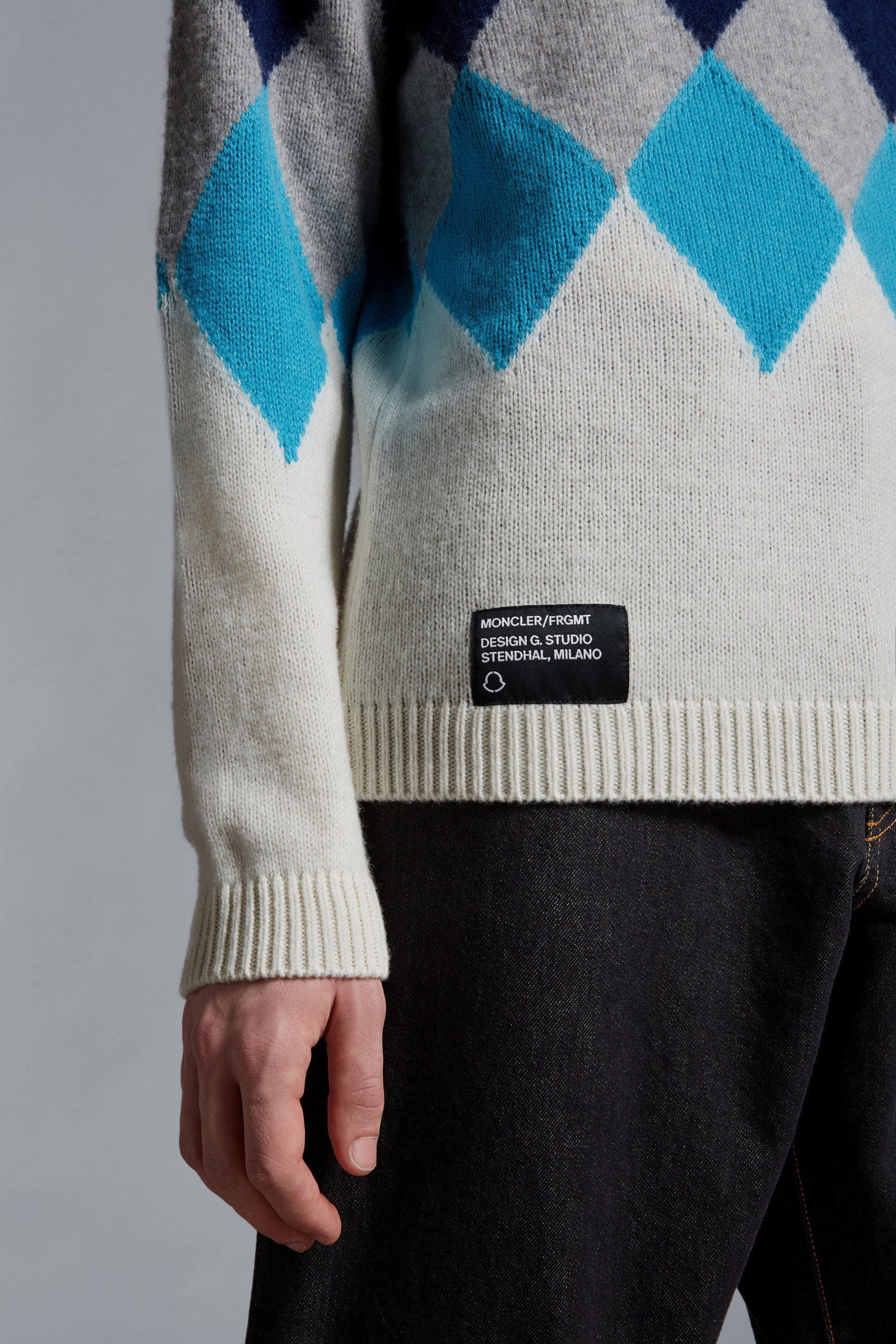 MONCLER ARGYLE WOOL CASHMERE JUMPER