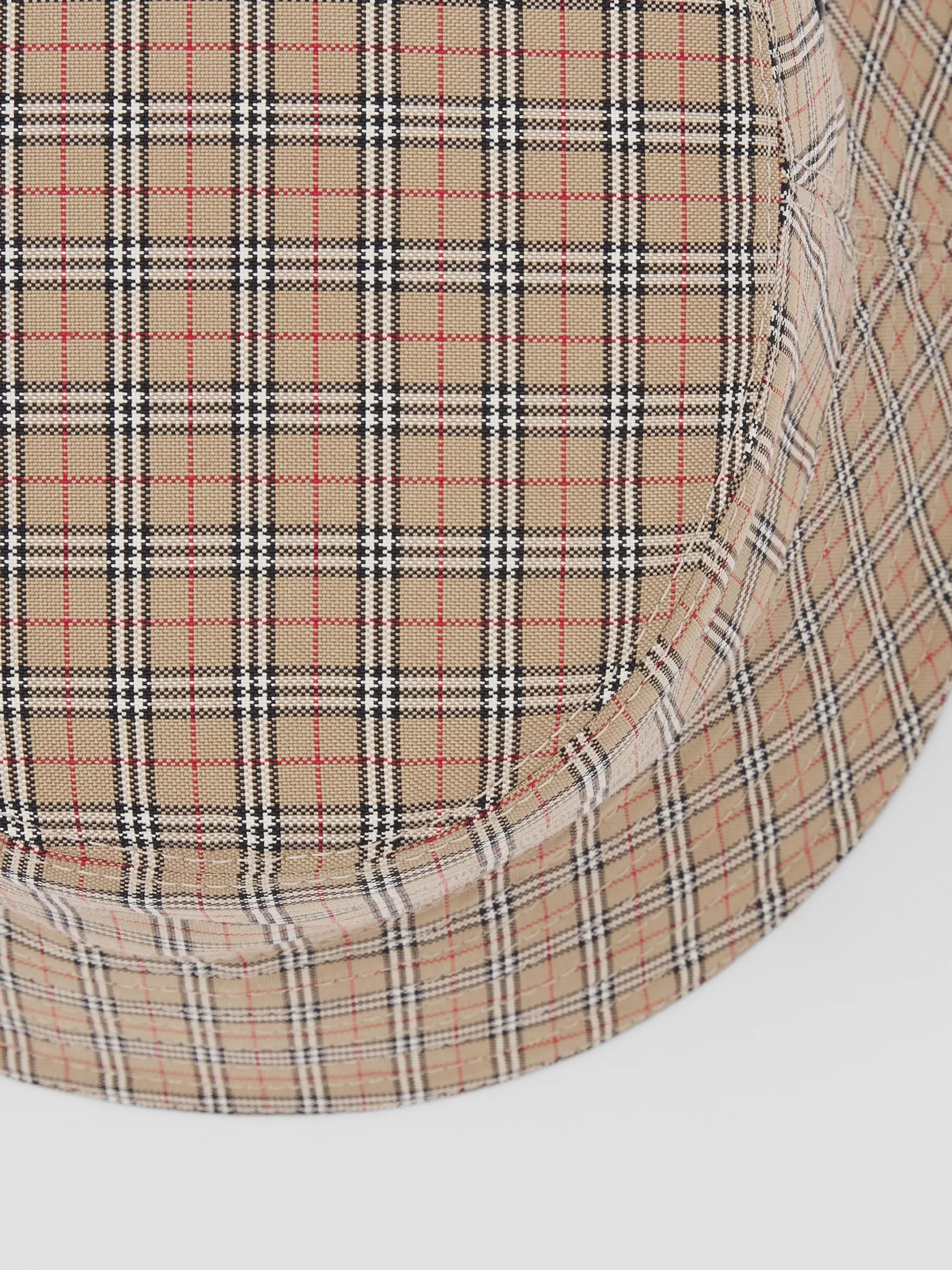 Burberry Technical Check Bucket Hat In Nude