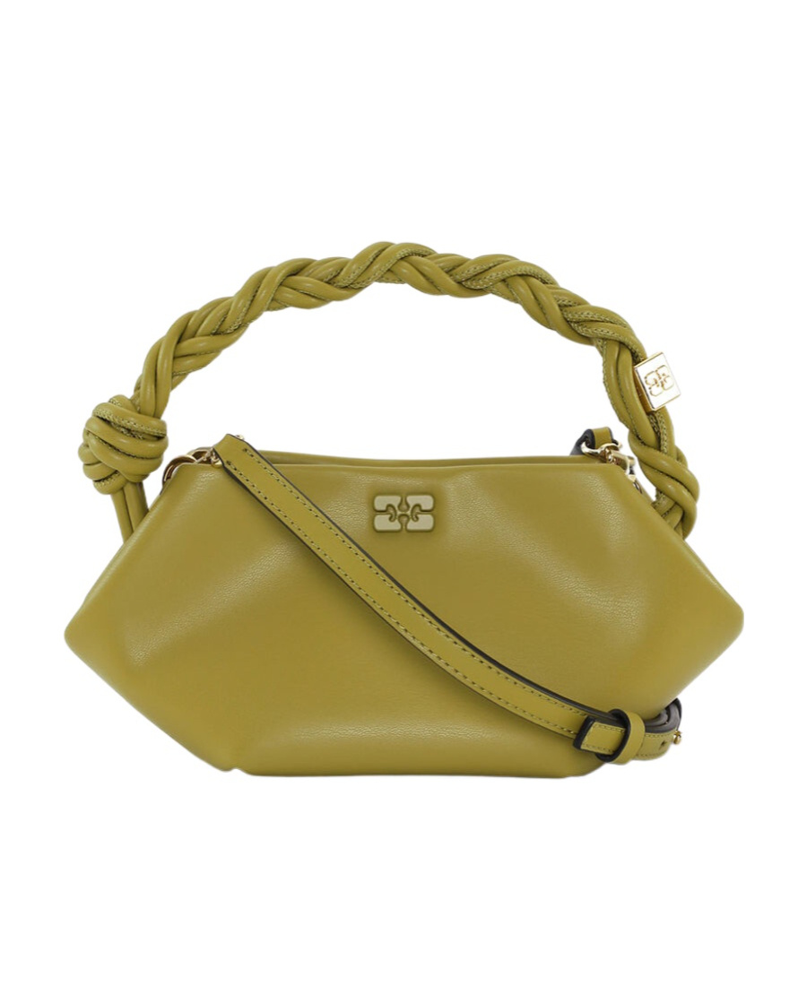Ganni Bou Braided Mini Bag In Green