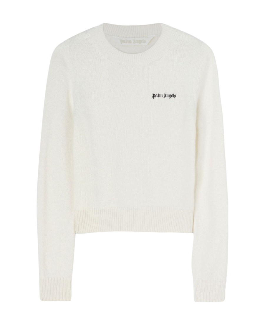 PALM ANGELS PALM ANGELS LOGO EMBROIDERED KNITTED JUMPER