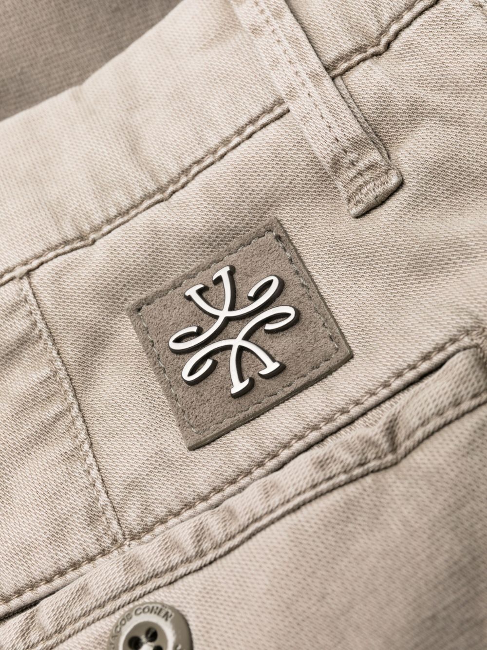 Jacob Cohen Logo-patch Slim-cut Trousers In Nude