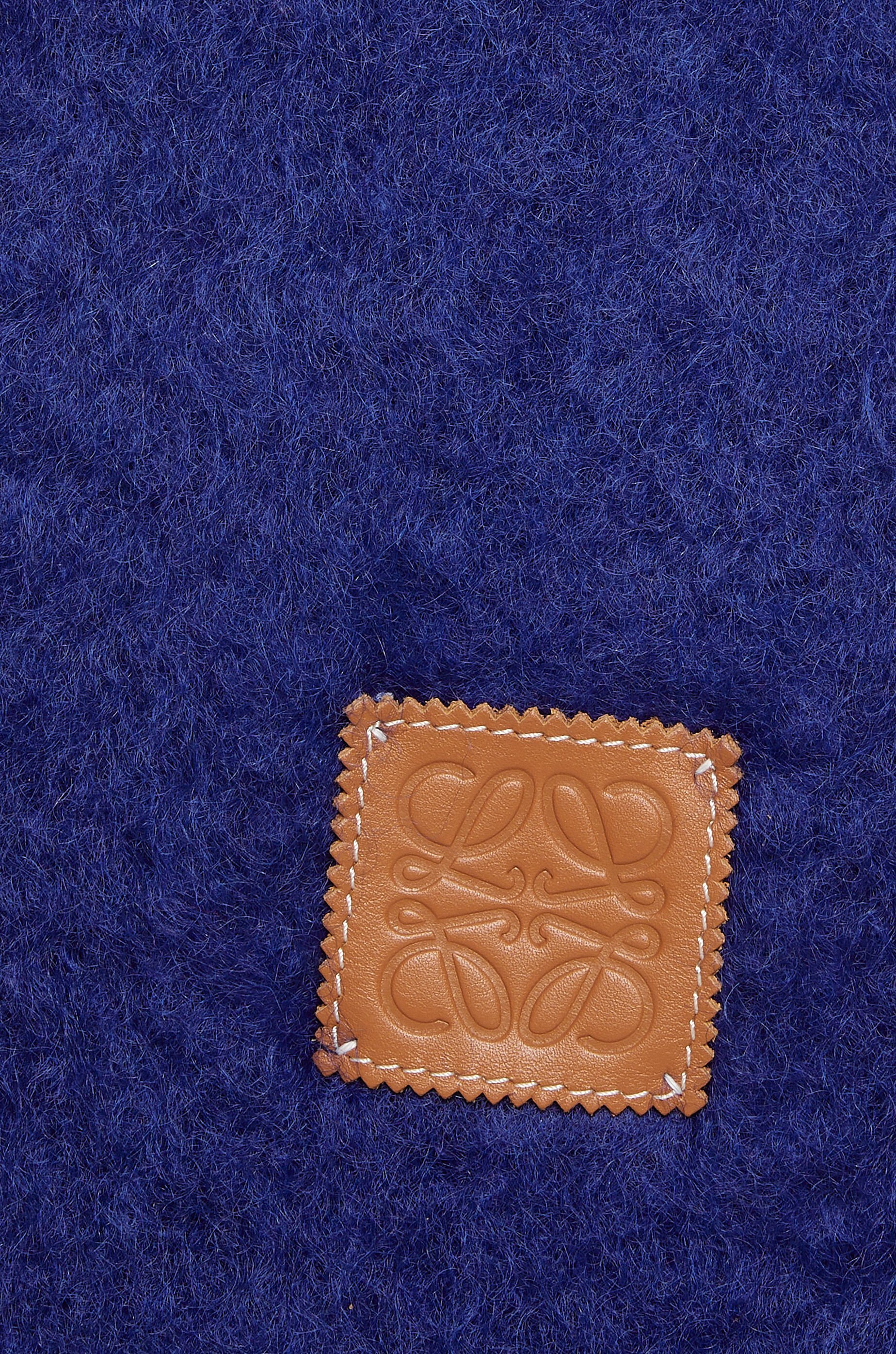 Loewe Logo Wool Scarf In Blue