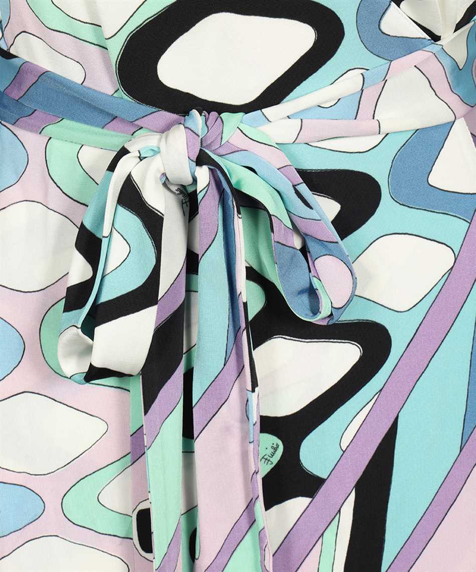 Pucci Geometric Wrap Midi Dress In Multicolor