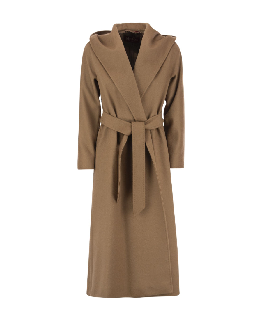 Max Mara Long-sleeved Lace-up Coat In Brown