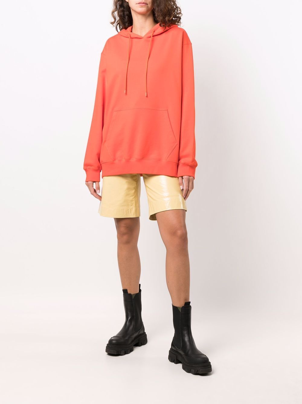 Msgm Long-sleeved Cotton Hoodie In Pink