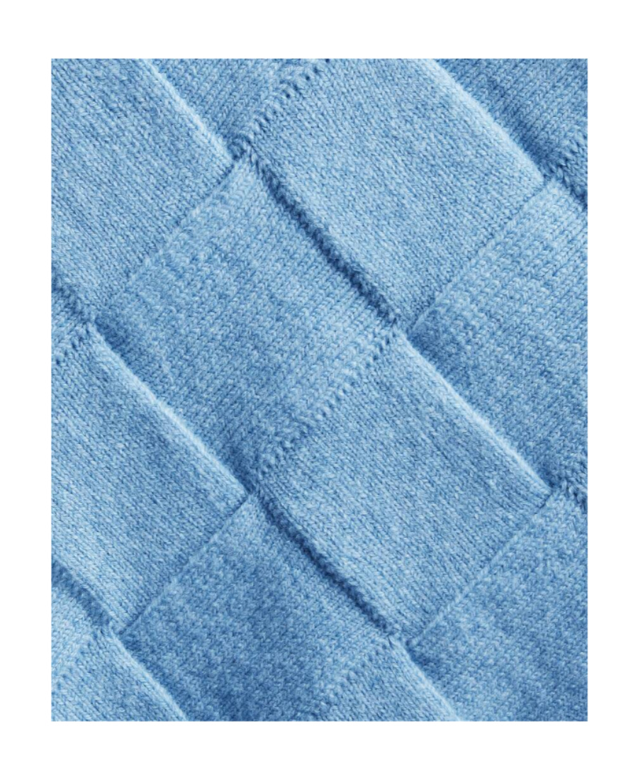Bottega Veneta Intreccio Pattern Woolen Sweater In Blue