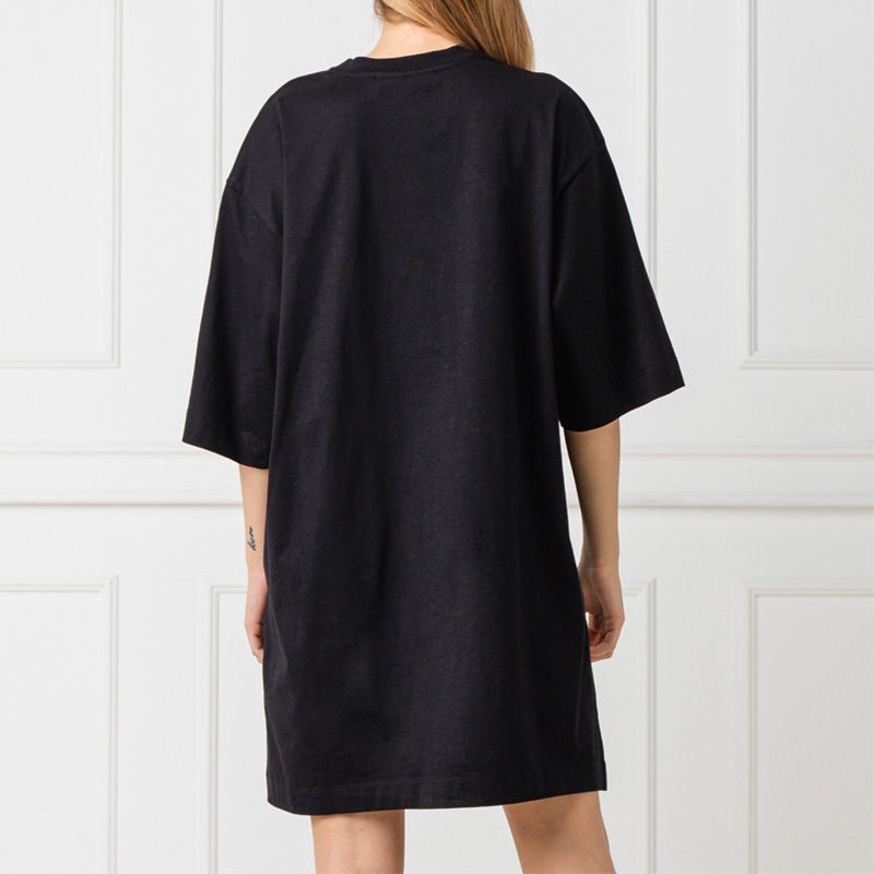 MSGM BLACK LOGO DRESS