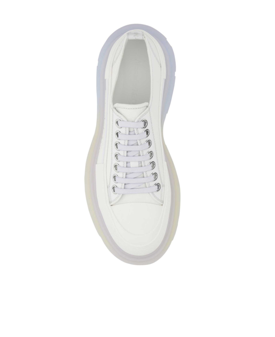 Alexander Mcqueen White Canvas Tread Slick Sneakers In White