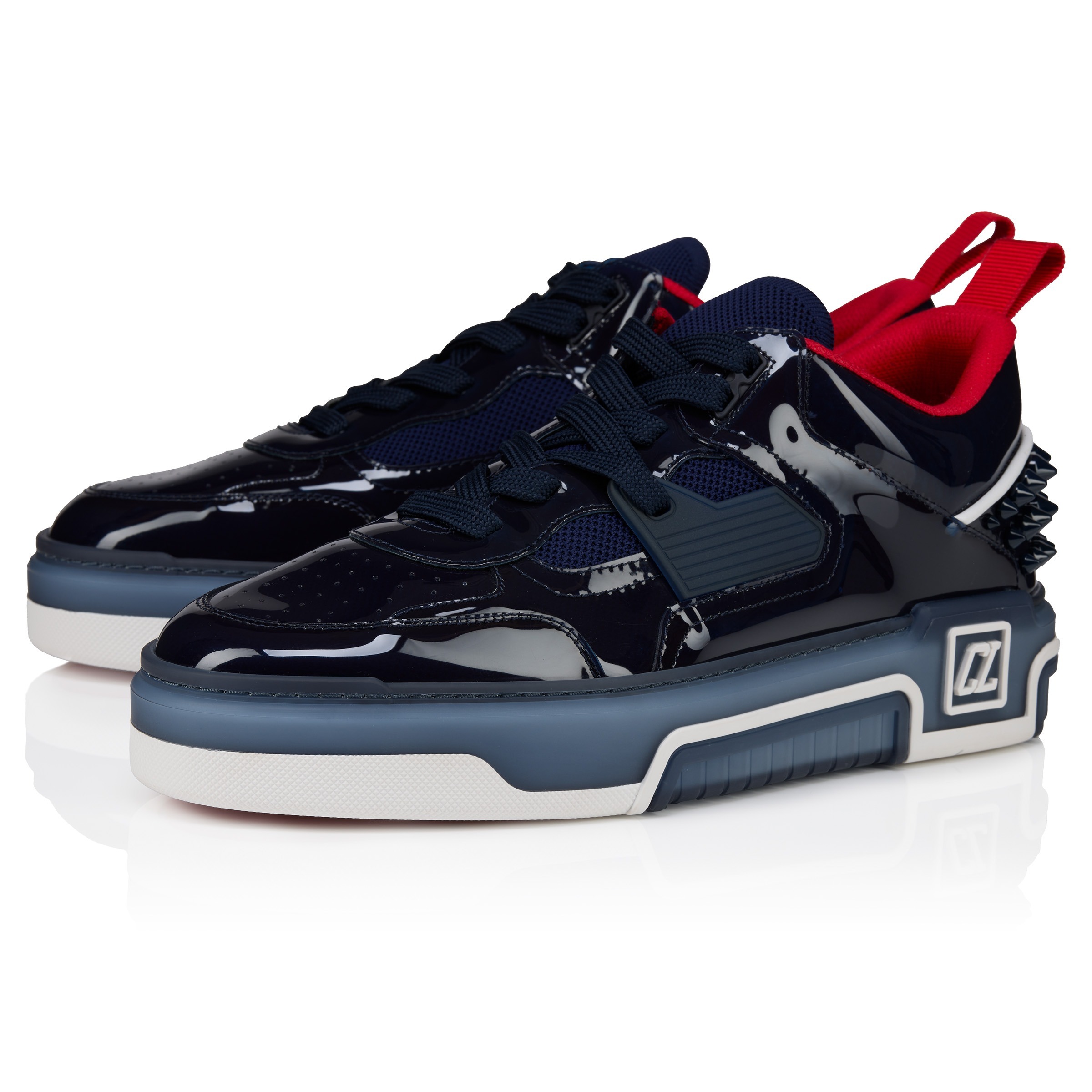 Christian Louboutin Mens Zaffiro Astroloubi Leather Trainers In Blue